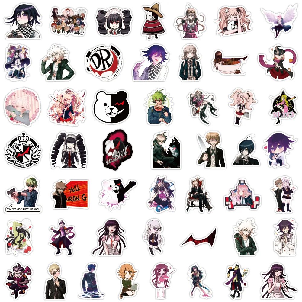 50 pezzi di foto di animazione classica a tema proiettile Graffiti adesivi decorativi per valigia impermeabile tazza d'acqua casco