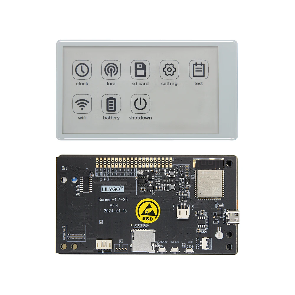 

LILYGO T5-4.7-S3 Development Board with 4.7 Inch E-Paper Module ESP32-S3-WROOM-1 16MB PSRAM & 8MB Flash for Arduin