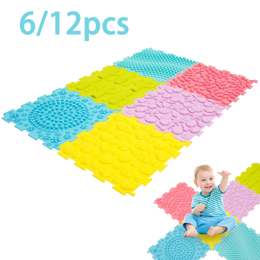 

6/12Pcs Sensory Integration Training Mats Foot Massage Pad Toe Pressure Blood Circulation Plate Toys Relieve Tension Game Mat