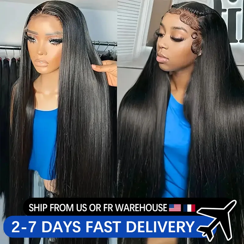 180% Density Lace Front Human Hair Wigs Brazilian 13x4 Hd Transparent Straight 30 34 Inch 13x4 Lace Front 360 Wigs For Women