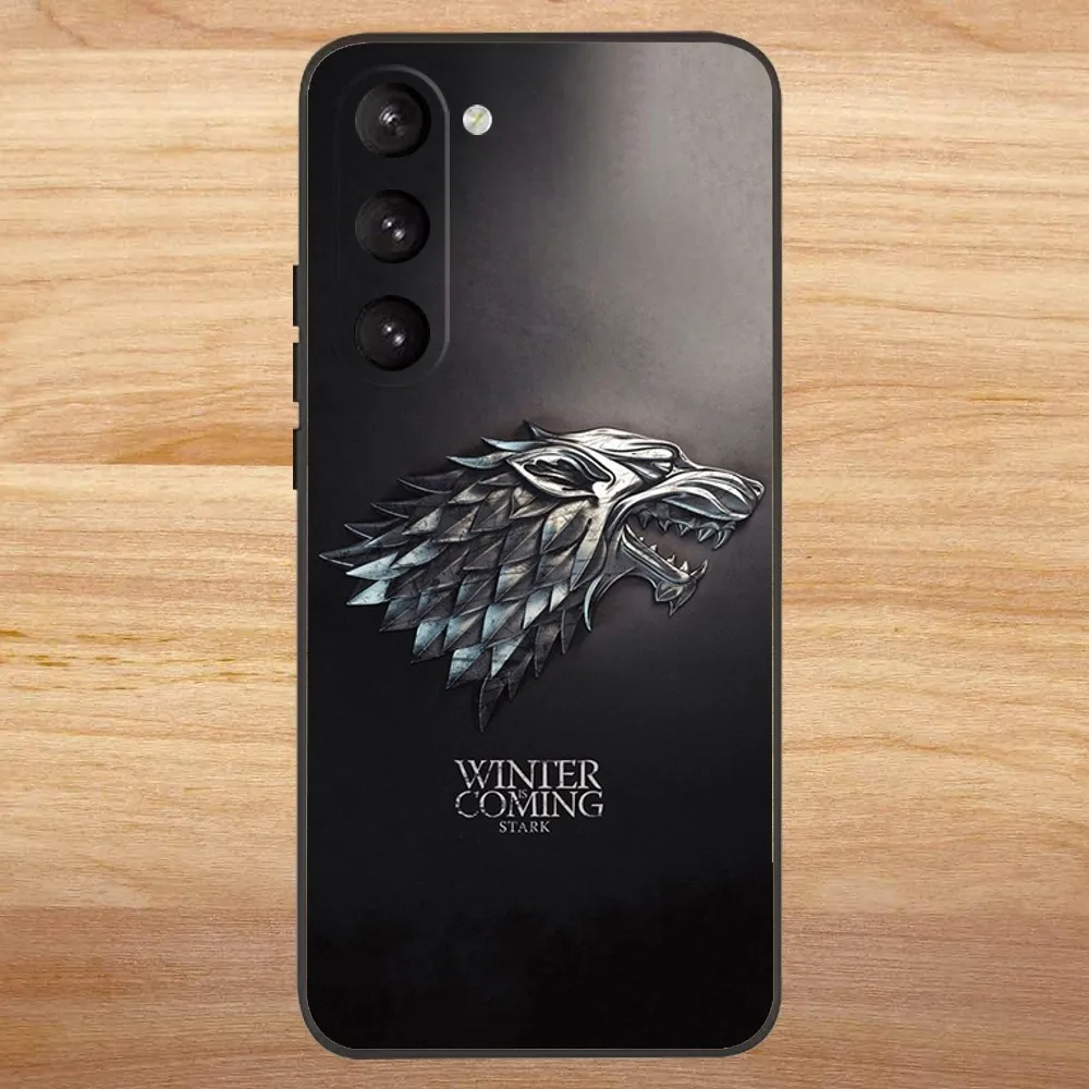 Winter Coming Stark Phone Case for SamsungS24,S23,S22,S21,S20 Ultra Pro S10,S30Plus,20 Ultra Black Cover