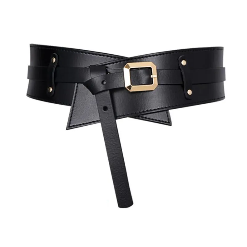 New Women Wide Belt High Quality Genuine Leather Belts Luxury All-match Coat with Skirt Waist Constricting Waistband Waist Seal