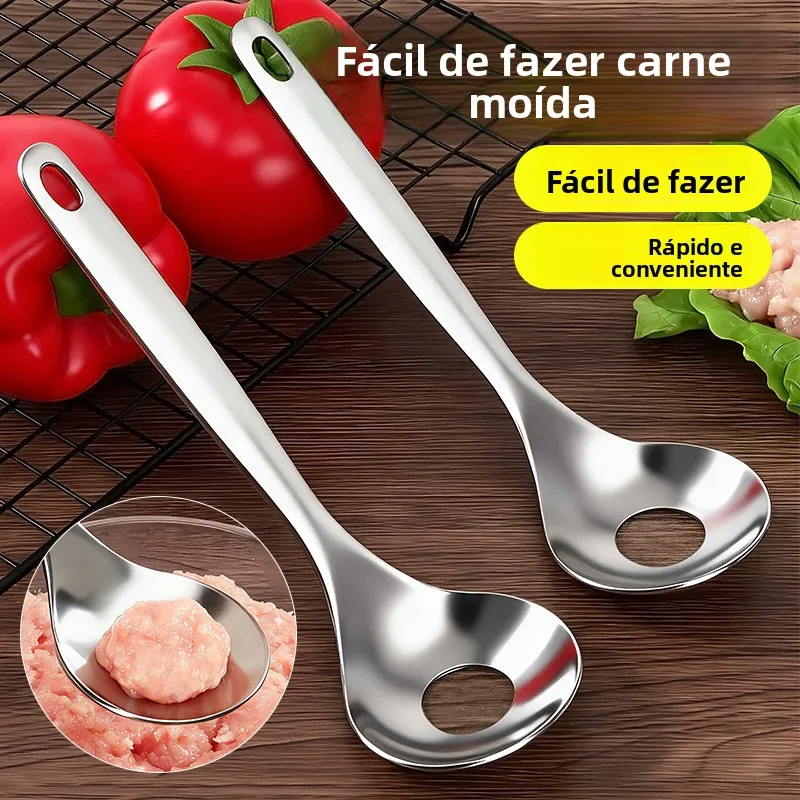 Colher de Aço Inoxidável 410 para Fazer Almôndegas, Ferramenta Doméstica para Almôndegas Fritas Redondas, Utensílio de Cozinha
