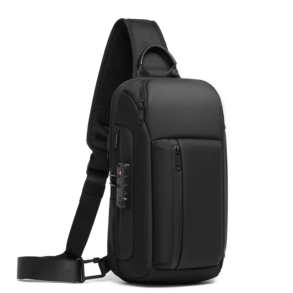

New Multifunction Anti-theft Chest bag Waterproof Oxford Men's Shoulder Bag Fashion Multi-Pockets Sling bag with Password Lock