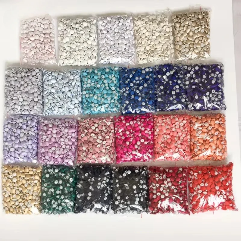50-20PCS. Buttons.Colorful Satin Cloth Button Buttonhole Wedding Dress Back Handmade Diy Accessories.Handmade Doll Decoration