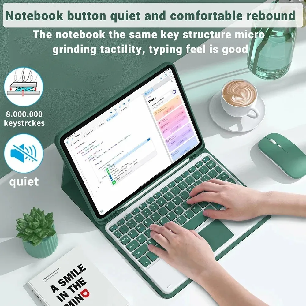 For Samsung Galaxy Tab S10/S9 FE Plus Magnetic Case For S10+ Stand Cover Auto Sleep Wake For Tab S9 S10 Ultra With Keyboard Mous