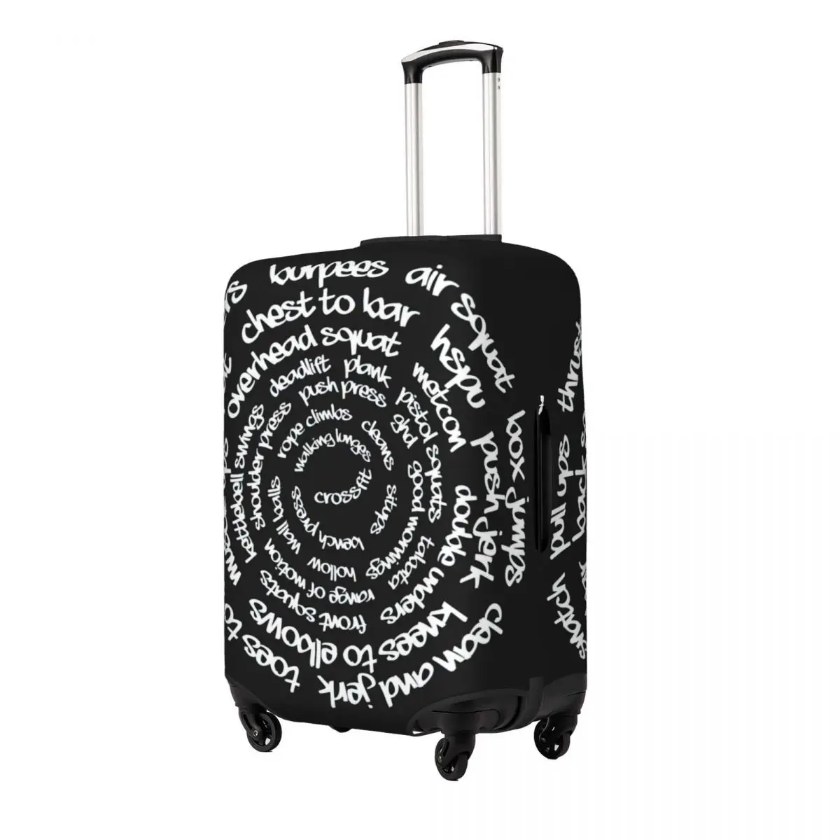 Crossfit Spiral Words Print Luggage Protective Dust Covers Elastic Waterproof 18-32inch Suitcase Cover Travel Accessories