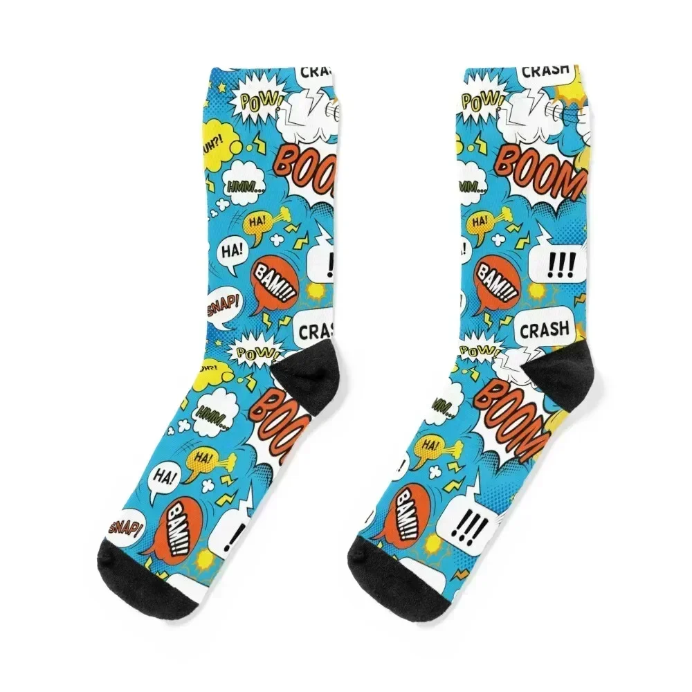 Boom, Bam and Splash! Socks cartoon football new year funny gift Socks For Women Men's