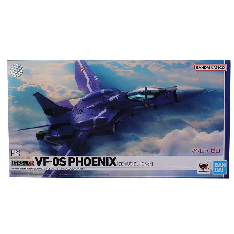 BANDAI Origina The Super Dimension Fortress Macross HI-METAL R VF-0S Genius Blue Ver. Anime Action Figures Model Toy Collect