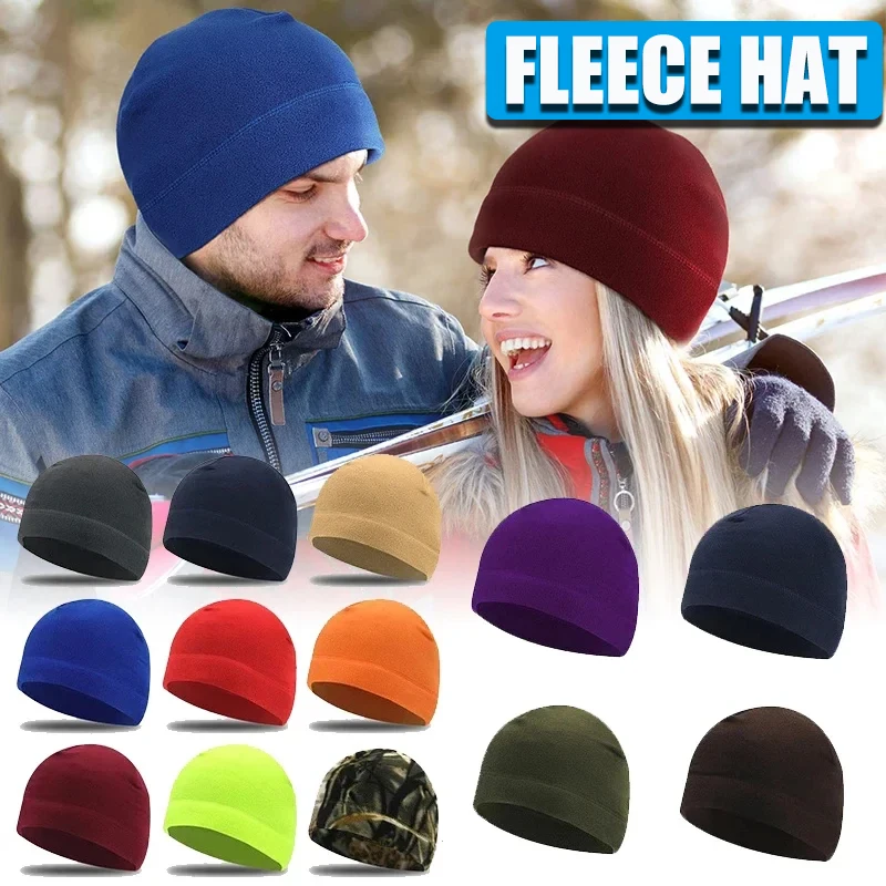 

Winter Fleece-Lined Beanie Solid-Colour Thermal Windproof Liner Hat Autumn/Winter Outdoor Cycling Gear For Men And Women