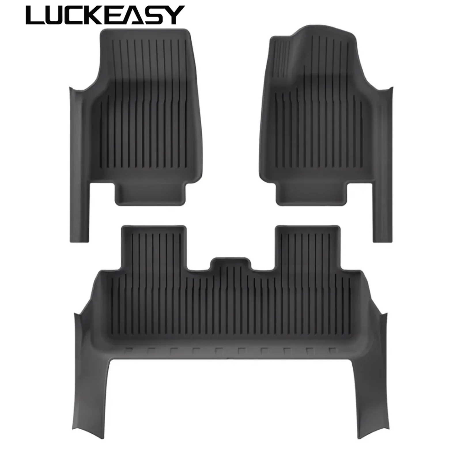 LUCKEASY Car Floor Mats for Tesla Model Y Juniper/Y Standard 2025 2026 5seats TPE Foot Mat With Door Sill Protective Cover Black