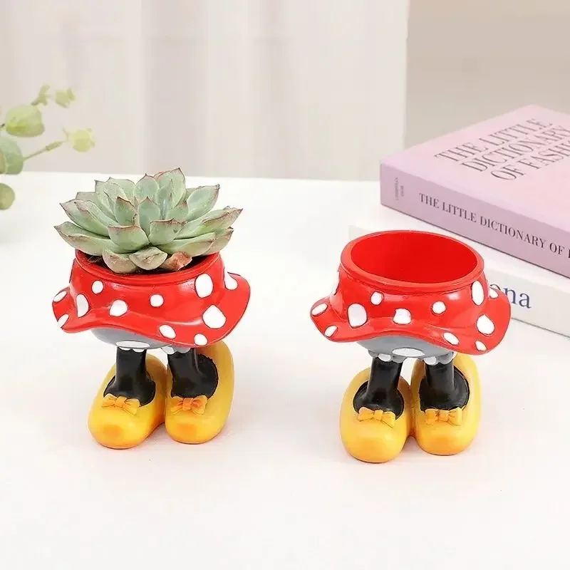 Porte-stylo succulent Disney tureMouse Minnie Mouse, mini plante en résine mignonne, bonsaï, cadeau d'ornement de stockage