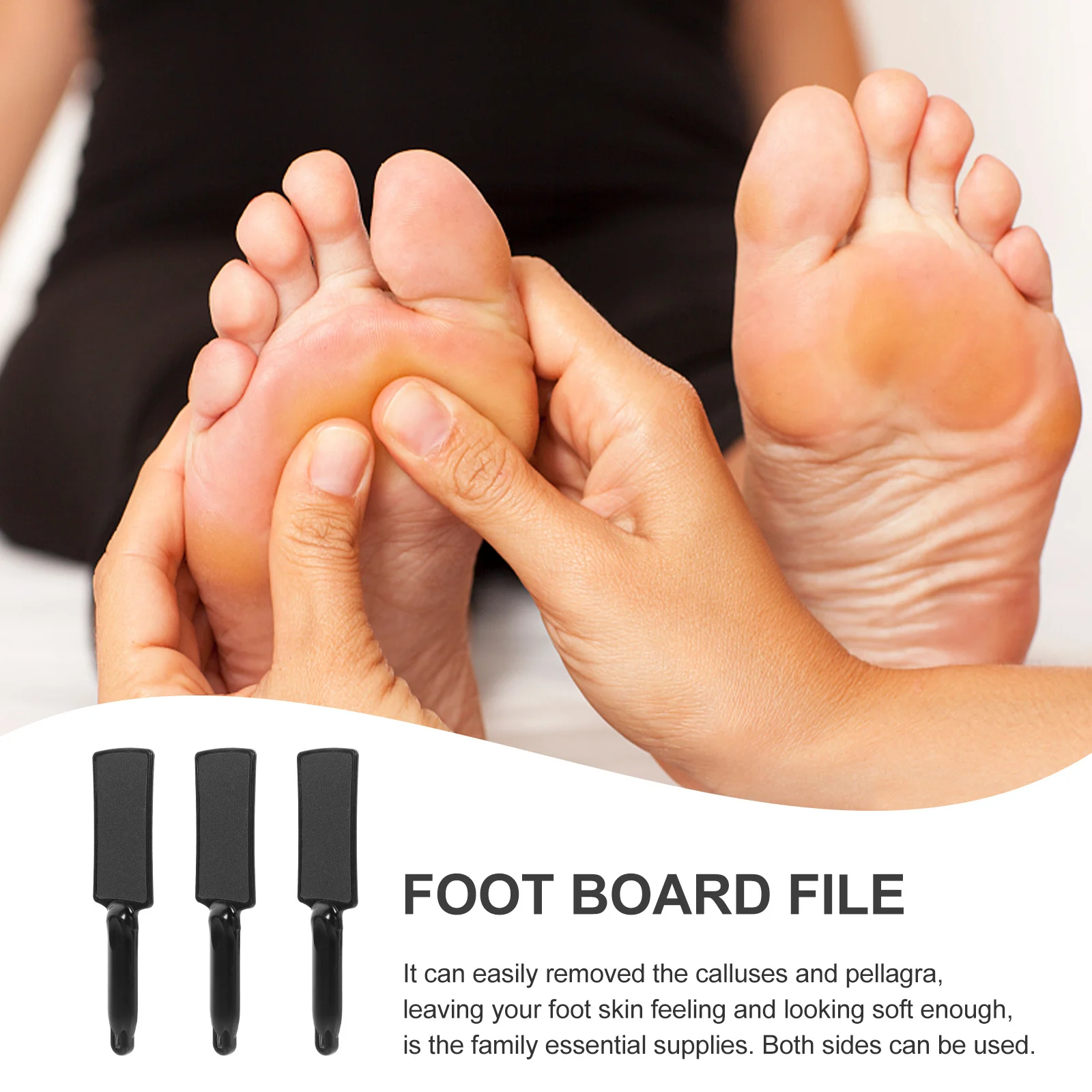 3 قطعة ملف القدم على الوجهين القدم عرموش الكالس مزيل حجم كبير تصميم مريح المحمولة باديكير أداة للسفر المنزل #1