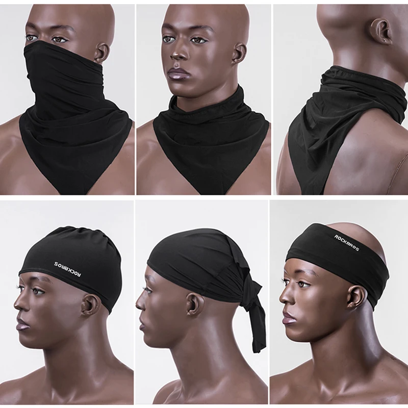 ﻿Rockbros Cycling Bandana Face Maskers Sjaal Zomer Zon Uv Bescherming Motorfiets Fiets Ijs Zijde Cool Masker Nek Cover Mannen