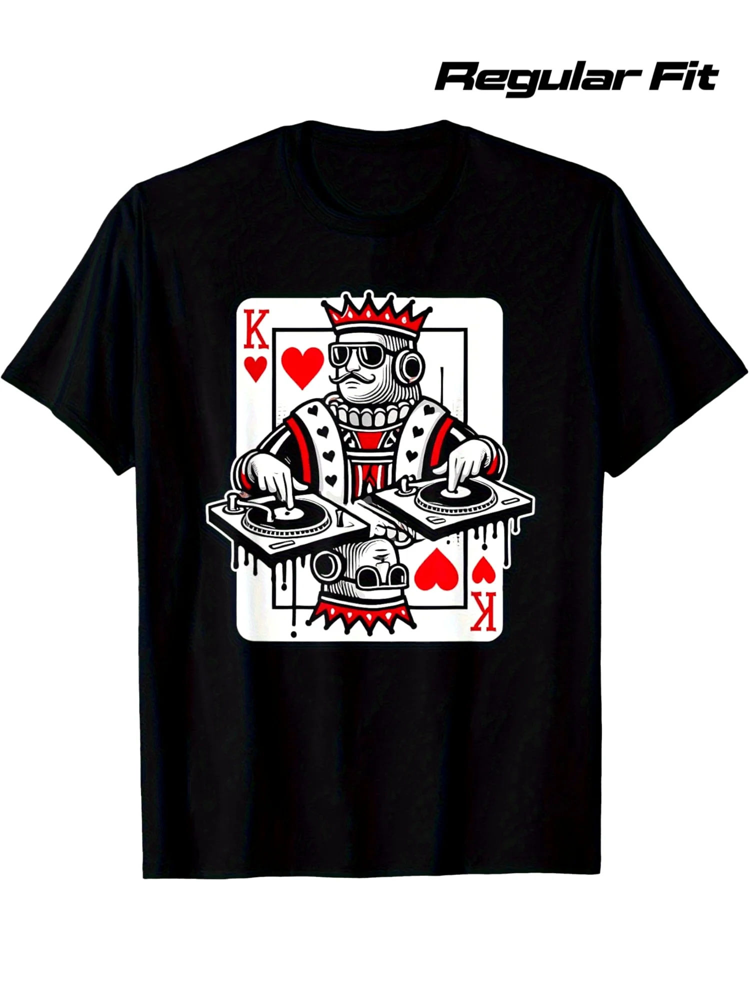 

Мужская мягкая хлопковая футболка с графическим принтом DJ King, повседневная футболка музыкального продюсера