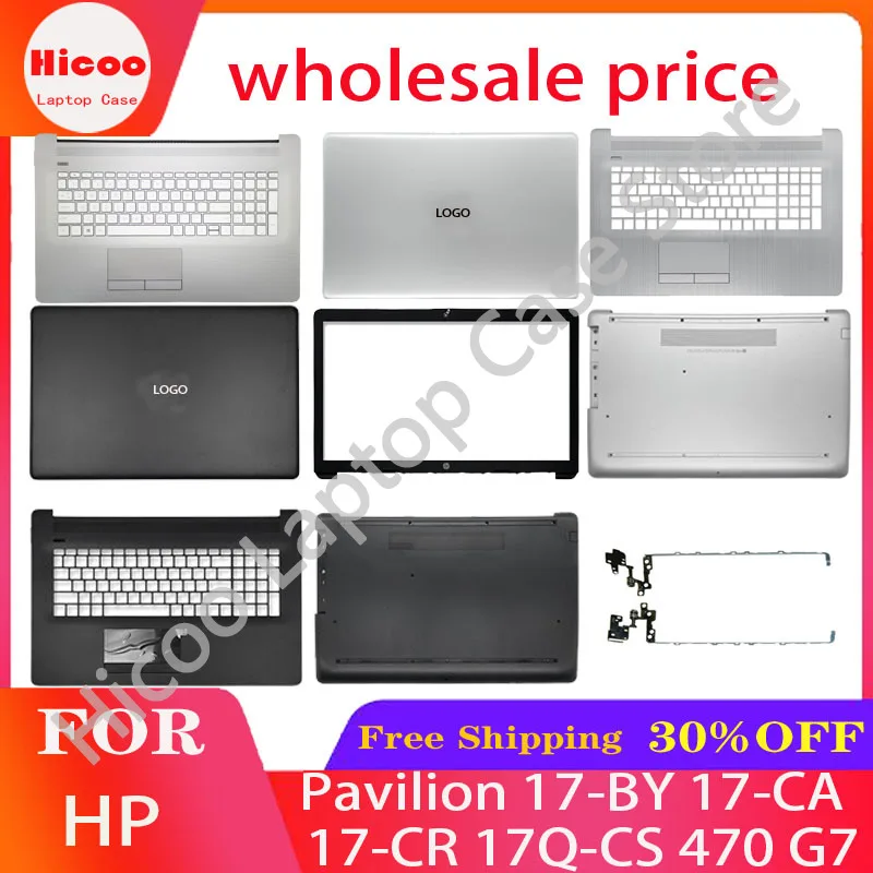 Imagem -01 - Laptop Lcd Tampa Traseira Moldura Palmrest Teclado Superior Caixa Inferior para hp Pavilion 17-by 17-ca cr 17q-cs 470 g7 Preto Prateado Novo laptop lcd tampa traseira moldura palmrest teclado superior caixa inferior para hp pavilion 17 by 17 ca cr 17q cs 470 g7 preto prateado novo 01