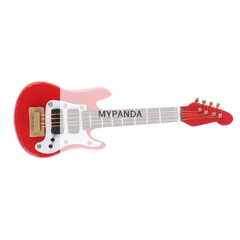 

Миниатюрная музыкальная электрогитара 1:12 для кукольного домика, идеальный подарок для детей, забавная игрушка для игр