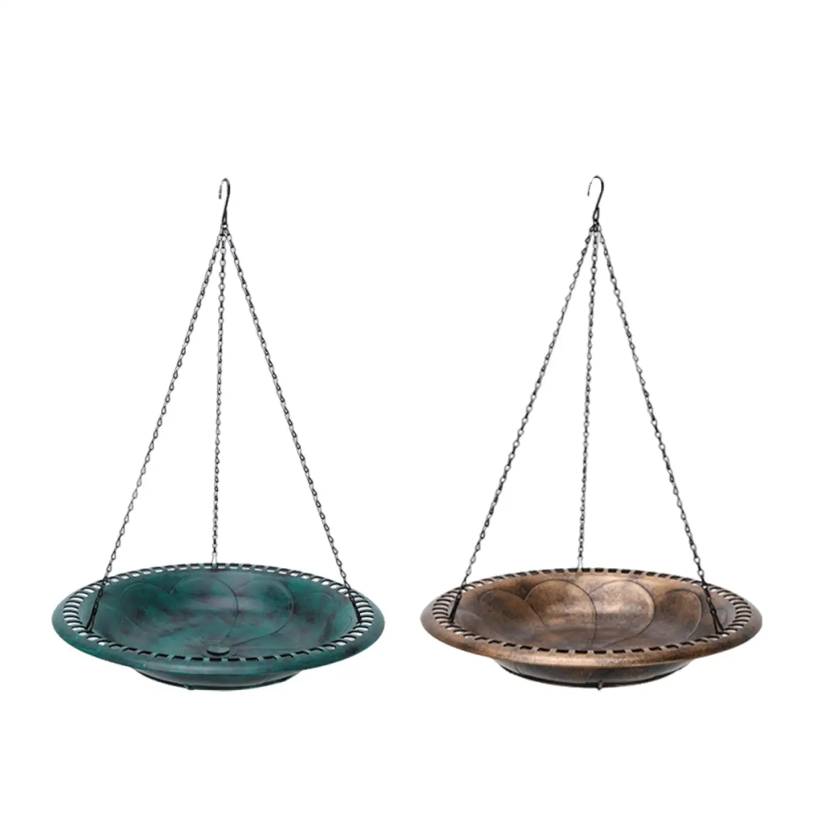 

Hanging Bird Bath Bird Feeder Versatile for Warblers, Sparrows Lightweight Water or Bird Seed Tray with 53cm Chain 17inch Tray
