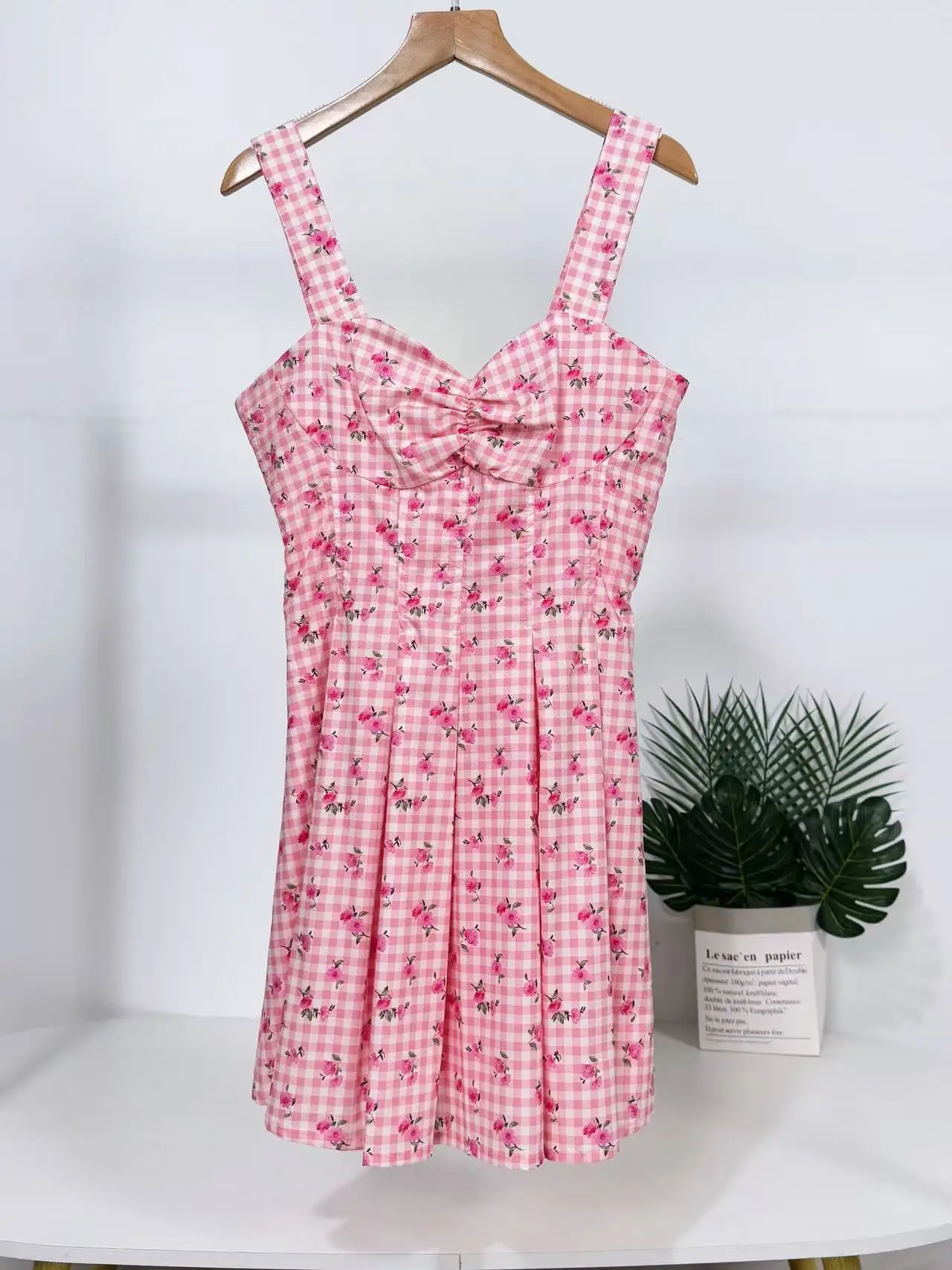 Briti Sle Kwiatowy Wzór Seksowna, Urocza Bawełniana Koszulka na Ramiączkach lub Spódnica Damska Letnia Sukienka Midi na Ramiączkach w Kształcie Litery A