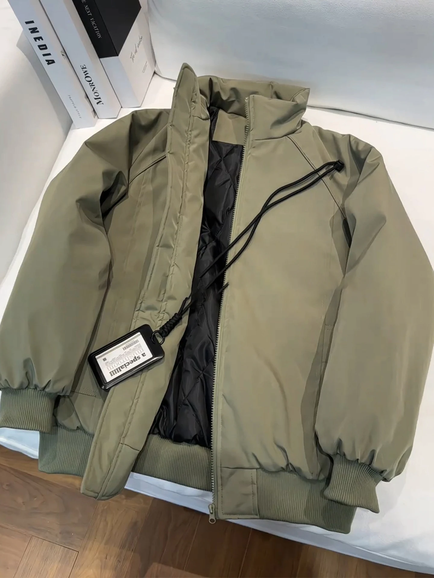 

Утепленная хлопковая куртка-бомбер в стиле милитари для мужчин, рабочая одежда, верхняя одежда, теплая хлопковая одежда для осени и зимы