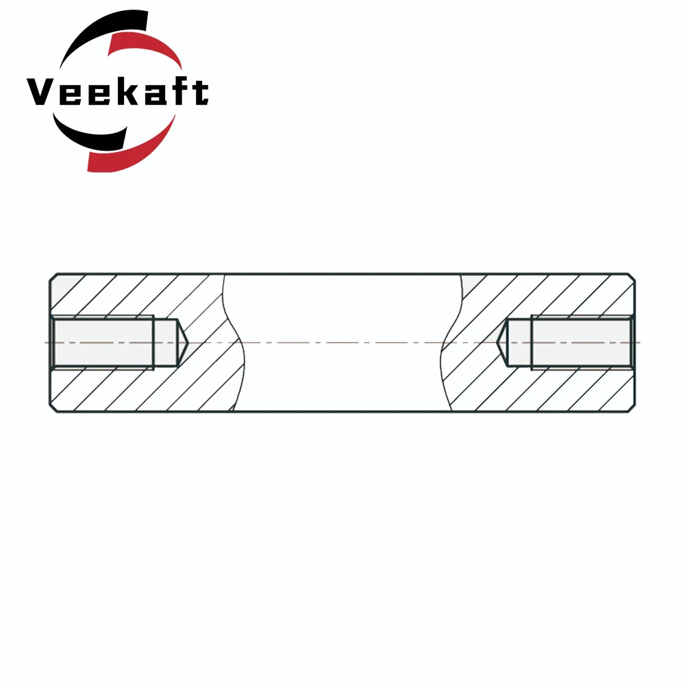 Veekaft 1 قطعة معالجة المحور البصري الخطي M15 M16 M20 M25 قضيب دليل رمح خطي مع خيط داخلي برأسين