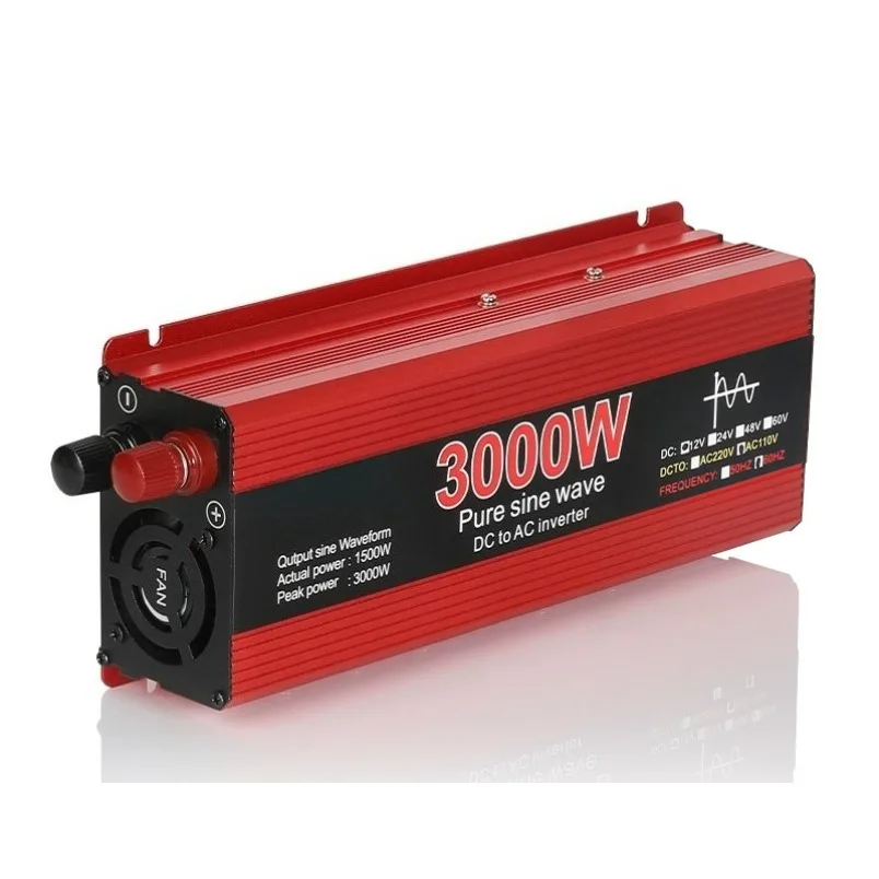 Pure Sine Wave Power Inverter DC 12V 24V To AC 220V High‑Pressure Voltage Converter for Car Truck Battery Home Use