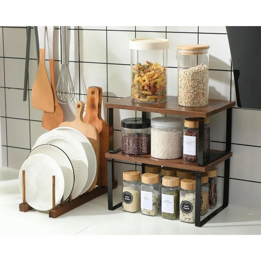 4 قطعة اكسسوارات منظم المطبخ مجموعة خزانة منظم الرف و الخيزران طبق تجفيف لوحة رفوف مكافحة تخزين Holde