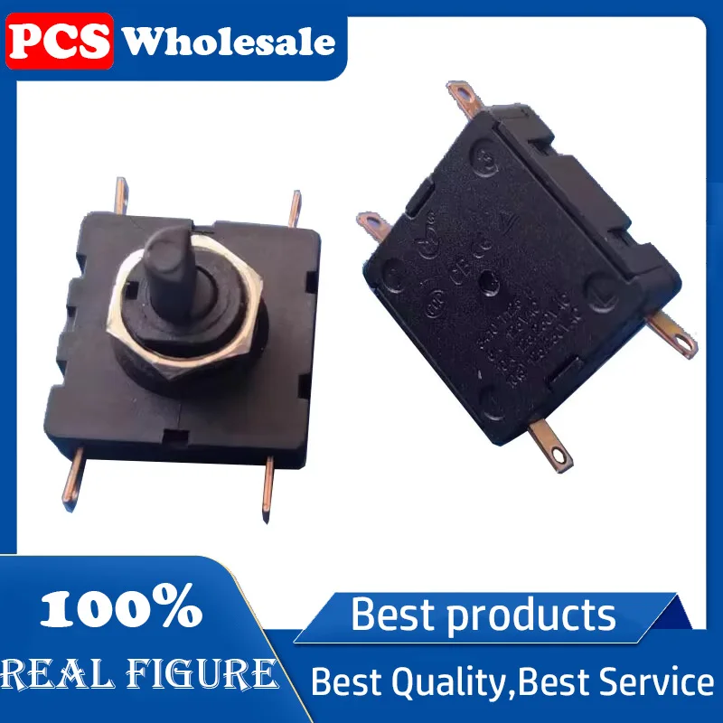 Square 25*25 Black 3410 T125 Rotary switch 4 pin 4 gear (OFF-0N-ON-ON) Electric cooker switch 10A250V