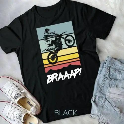 Vintage Dirt Bike Braap-Braaap Funny Motocross Rider T-Shirt Unisex T-shirt