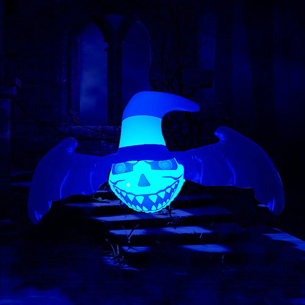 

PVC Inflatable Halloween Bat Skeleton with LED Lights Outdoor Garden Decorations Door Hanging Ornaments Halloween Party Decor