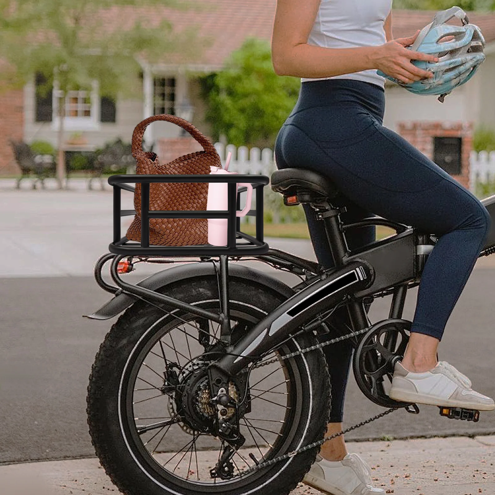 16-Loch-Fahrrad-Gepäckkorb auf der Rückseite – 13,5 x 12 x 5,9 Zoll, stabil und langlebig, ideal zum Tragen von Lunchboxen/Rucksäcken auf Fahrrädern