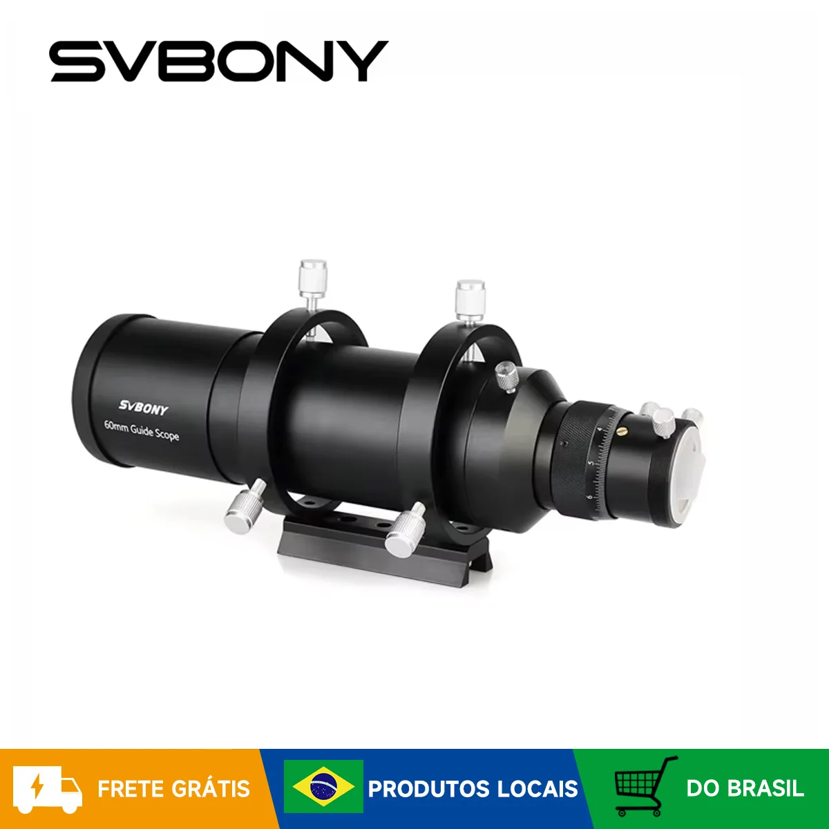 Guia de telescópio Svbony SV106 50mm/60mm, buscador de telescópio multiuso com foco helicoidal duplo de 1,25" para astronomia
