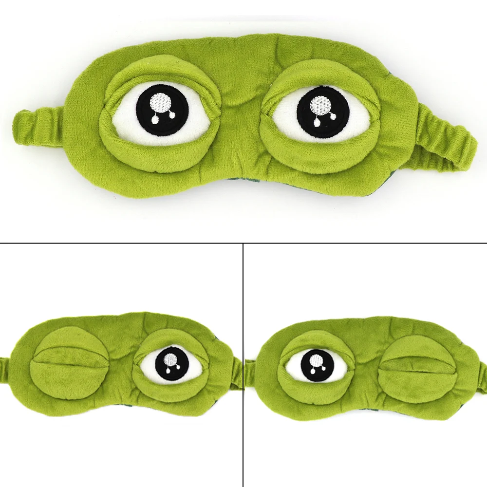 3D Cute Frog Sleep Mask, Light Blocking Blindfold for Sleeping, Soft & Comfortable Unisex Eye Mask, Portable Travel Eye Cover