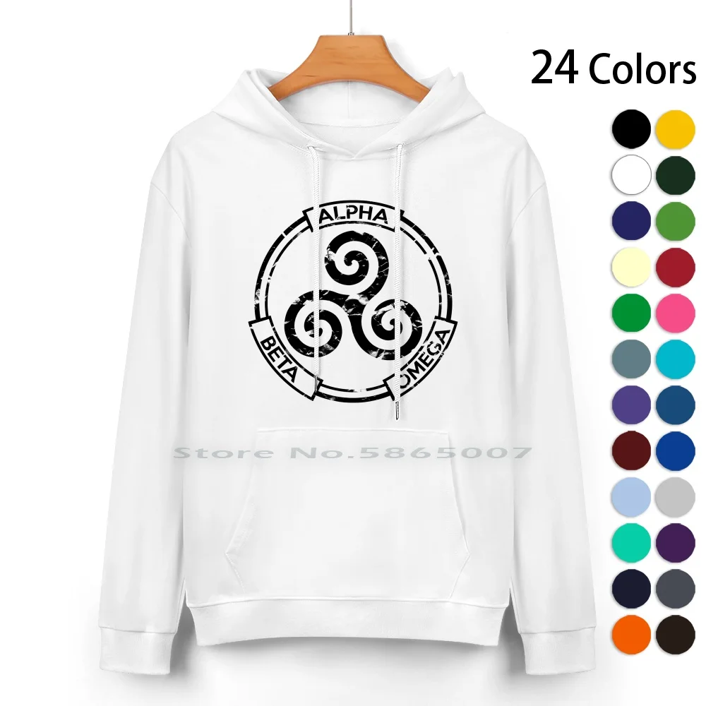 Alpha Beta ( Black )-Teen Wolf Pure Cotton Hoodie Sweater 24 Colors Teen Wolf Mccall Stiles Lydia Allison Argent Jackson