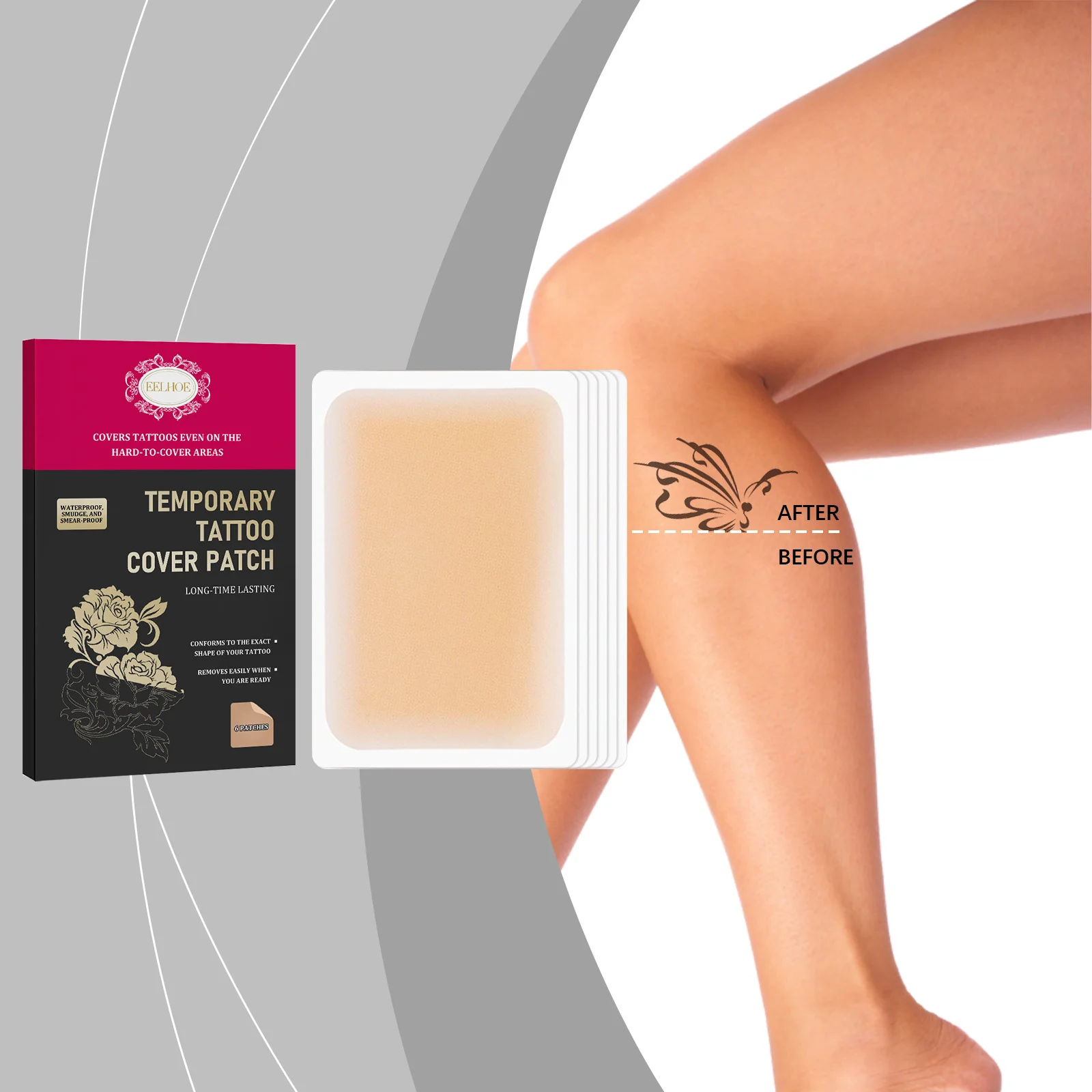 

6Pcs Concealer Sticker Scar Skin Acne Concealing Flaw Cover up Tape Waterproof Skin Tone Birthmark Tattoo Covering Patches