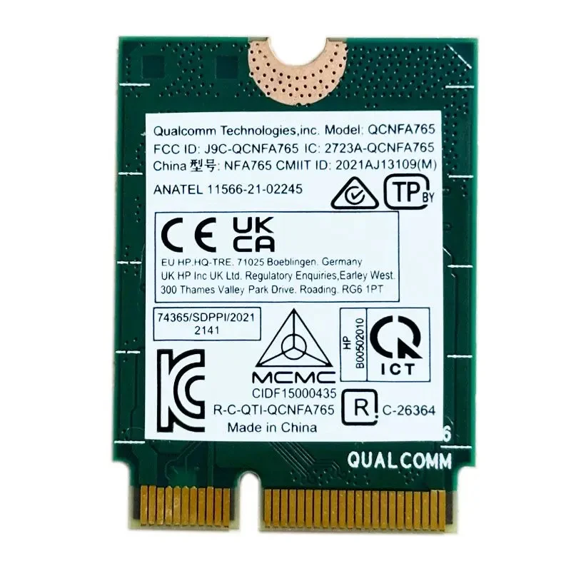 Qualcomm QCNFA765 WiFi 6E Wireless Adapter M.2 Network Card Tri band 2.4/5/6Ghz Bluetooth 5.2 NFA765