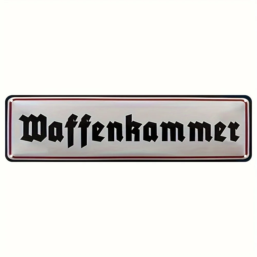 Sinal de alumínio alemão vintage "Waffenkammer" - 4x16" fácil pendurar, decoração de parede retrô para casa, presente de Halloween Oktoberfest