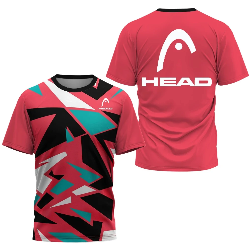 2024 New Men\'s Sport T-shirt Summer Leisure Short Sleeve Head Badminton Table Tennis Training Breathable Quick Drying O-Neck Top