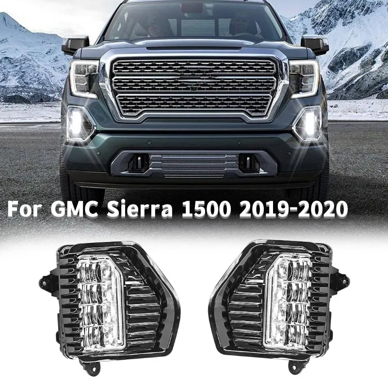 2Pcs/set Car Fog Lamp Daytime Running Light for GMC Sierra 1500 2019-2020