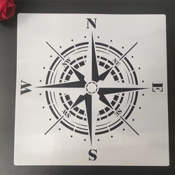 30 *30cm diy mold for painting stencils stamped photo album embossed paper card on wood, fabric,wall Compass navigation chart