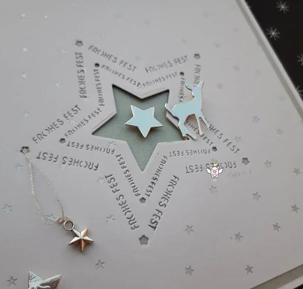 1 قطعة أصبع الحرفية المعادن قطع يموت قطع يموت العفن Frohes مهرجان ستار الإطار قصاصات ورقية الحرفية قالب شفرة لكمة الإستنسل يموت