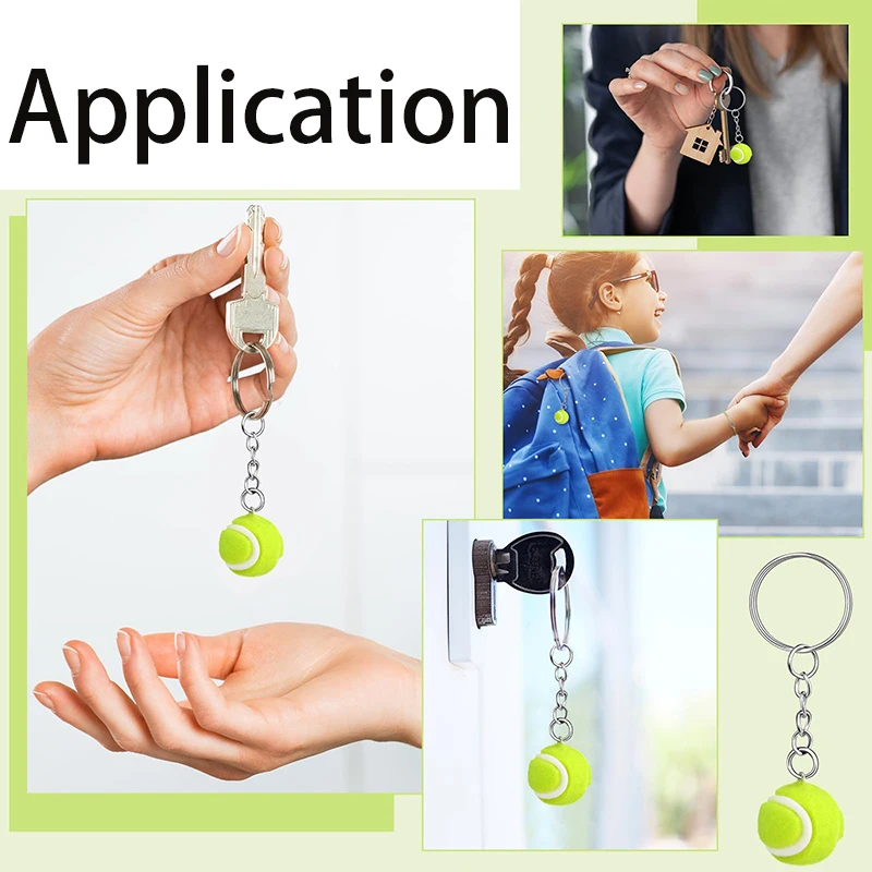 1 Piece Mini Metal Tennis Ball Keychain Pendant Car Keyring Sports Key Chain For Teenager Fan Love Sports Gifts