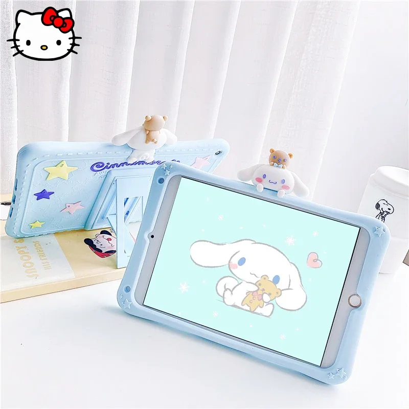 Kawaii sanrio cinnamoroll Ipad pouzdro roztomilá kreslený silikon měkké lastura pro Ipad pro 2018 2020 11pro palec vzduch 1 2 3čepel nárazuvzdorné pouzdro