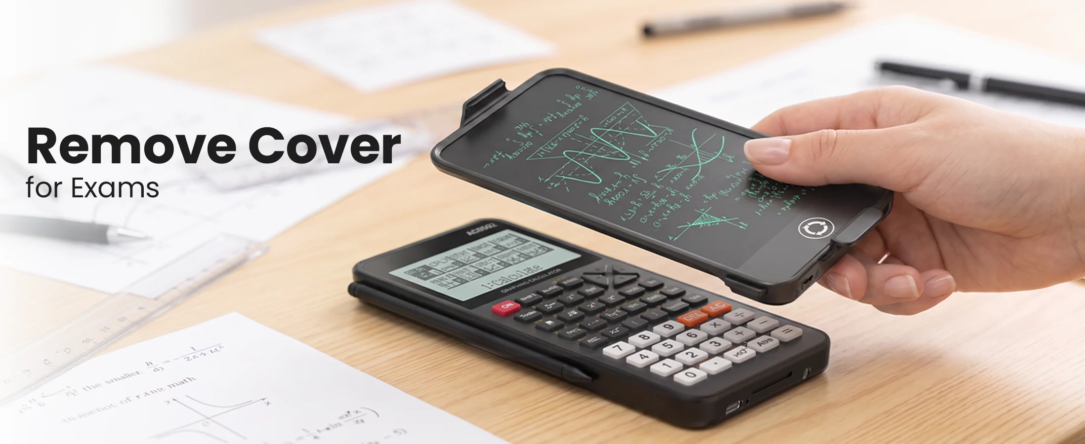 Wiederaufladbare wissenschaftliche Taschenrechner mit Notizblock für die Oberstufe, mit abnehmbarem Notizblock und 3-Zoll-HD-Display – Detail 4