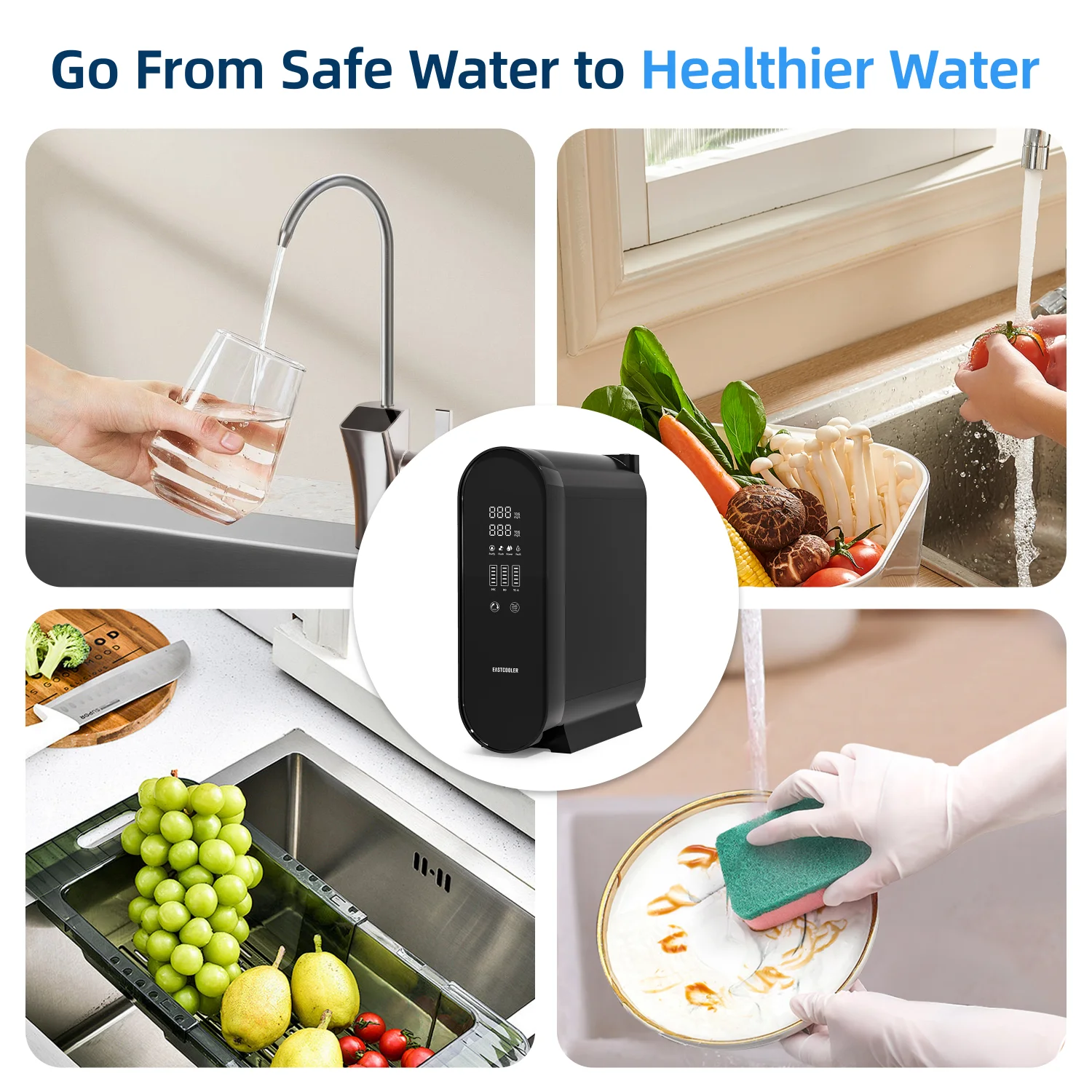 Tankless Design 800G  UnderSink  RO Reverse Osmosis System With Precise&Detailed Display