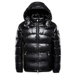 Winter Neue Männer Solide Parkas Weiße Ente Unten der Männer Stehen Kragen Warm Dicken Mantel Männlichen Abnehmbaren Hut Casual Parka mit kapuze Nizza