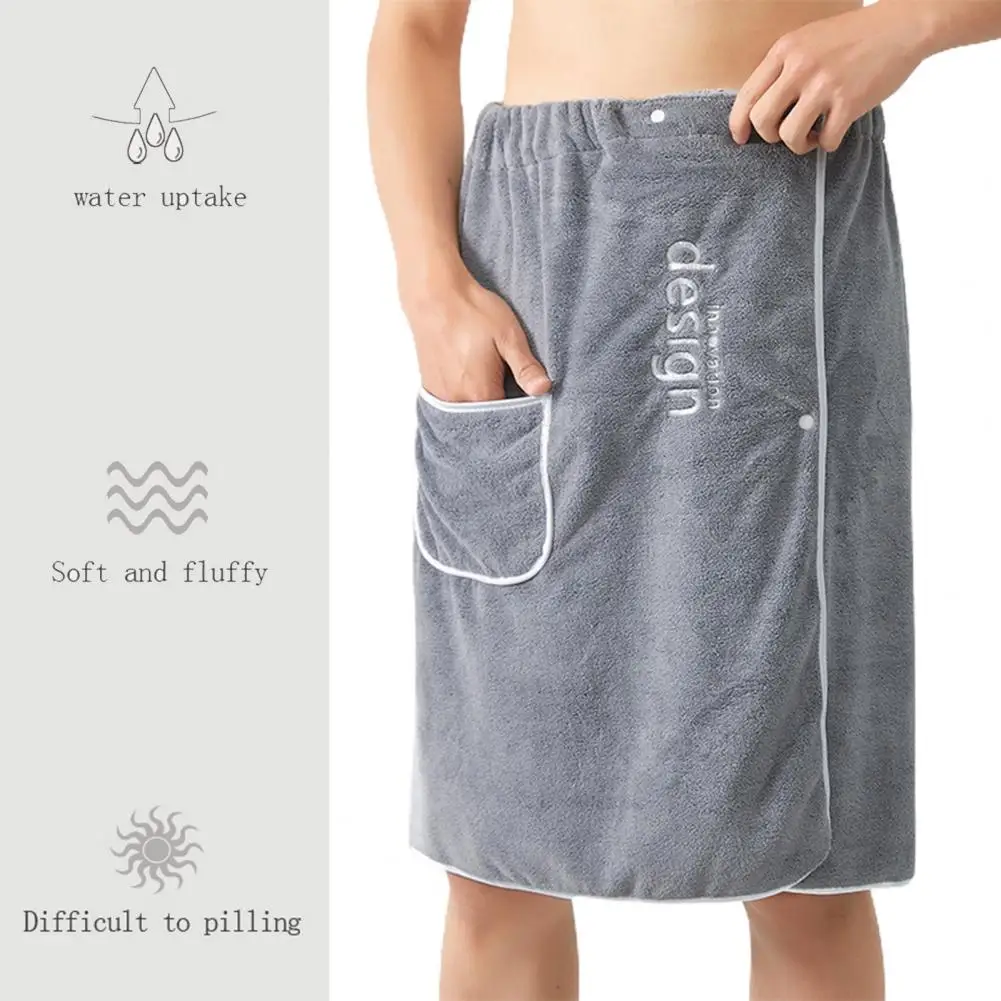 Wearable Design Bath Towel Velvet Bath Skirt Soft Absorbent Thickened Bath Wrap Towel Pool Towel For Men Body Towels Lounge