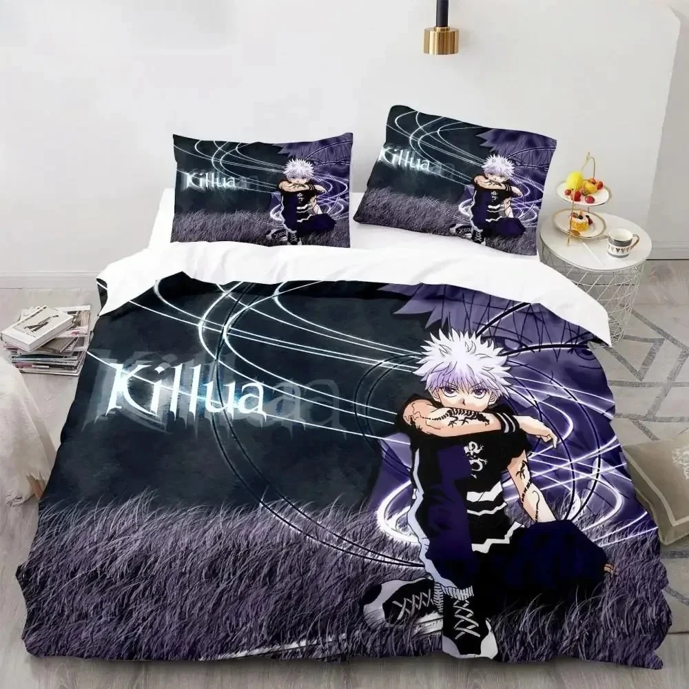 

New Japan Anime Hunter X Hunter Biscuit Krueger Bedding Set Printed Bed Set With Pillowcase Bed Duvet Cover Soft Single Double
