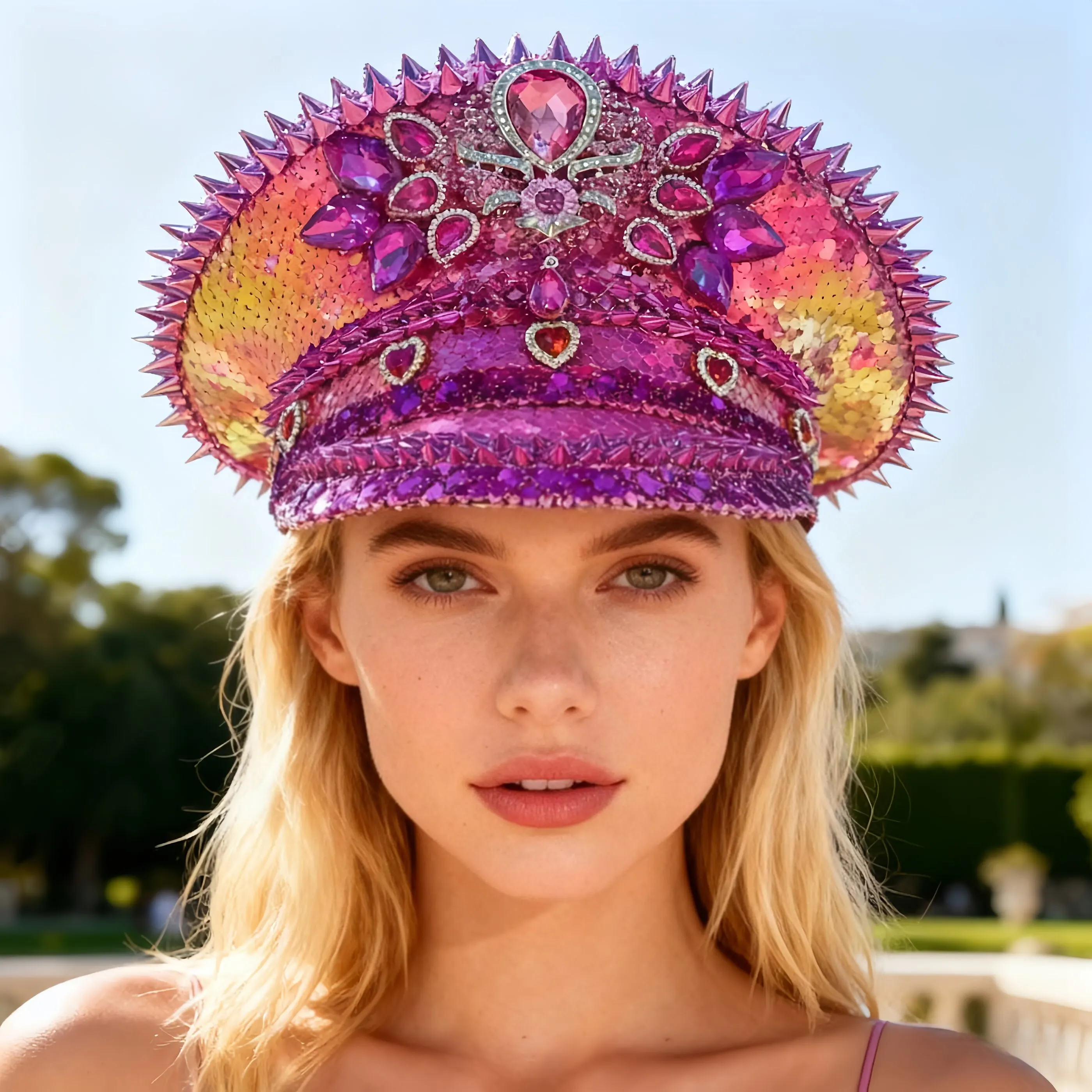 

Карнавальная шляпа для взрослых, шляпа капитана со стразами для Burning Man, женские аксессуары для косплея