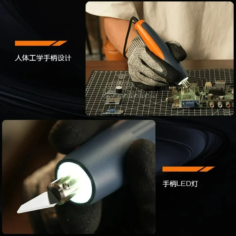 سكين قطع بالموجات فوق الصوتية 65 وات عالي الجودة مع شفرة فولاذية كربونية للطباعة ثلاثية الأبعاد قطع وخياطة دقيقة في صناعة النسيج